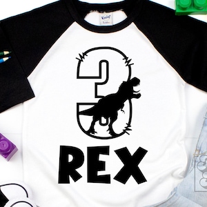 Three Rex SVG - 3 Rex Dinosaur Birthday SVG - Dino Birthday Design - Digital Download - Cricut Cut File - Three Rex PNG - 3rd Birthday Boy