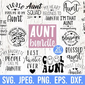 Bundle SVG tante - Je ne suis pas comme une tante ordinaire, je suis une tante cool - escouade tante - SVG tante - Cool tante club - meilleure tante de tous les temps - fichier Cricut