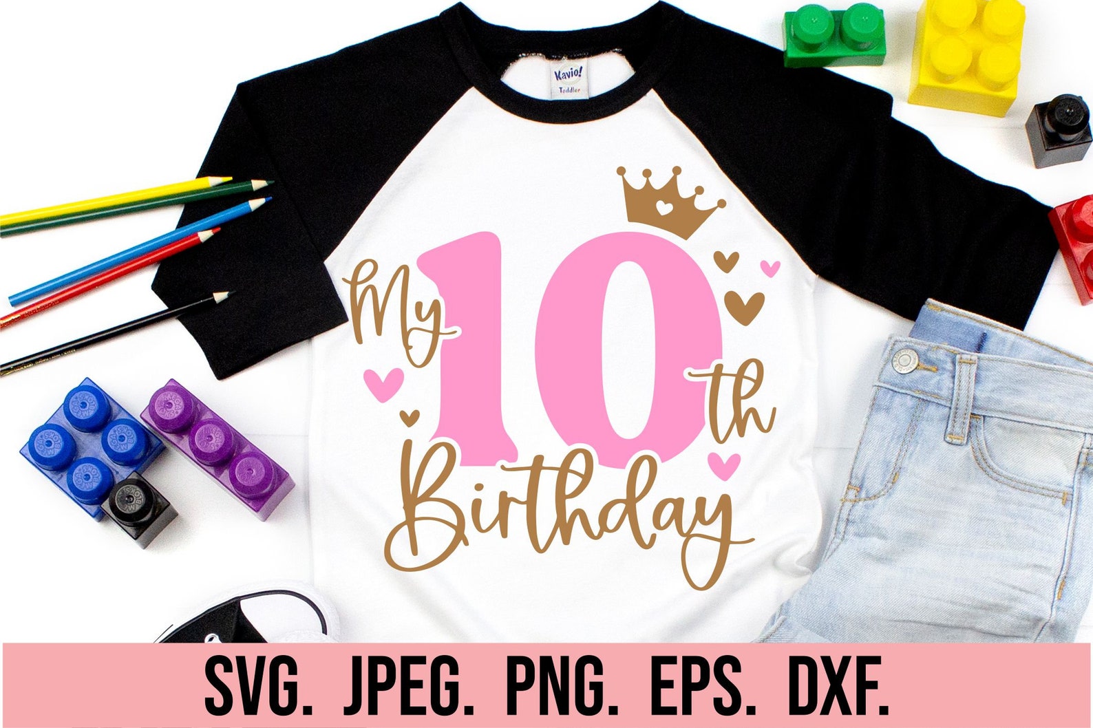 Hello 10 My 10th Birthday Girl SVG - Ten SVG - Hello Ten Svg - Double Digits Svg ...
