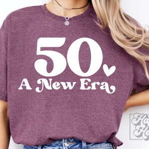 50 een nieuw tijdperk SVG PNG - shirt Hello Fifty - ontwerp 50e verjaardag meisje - Hello 50 - Cricut digitale download - tijdperk 50e verjaardag meisje