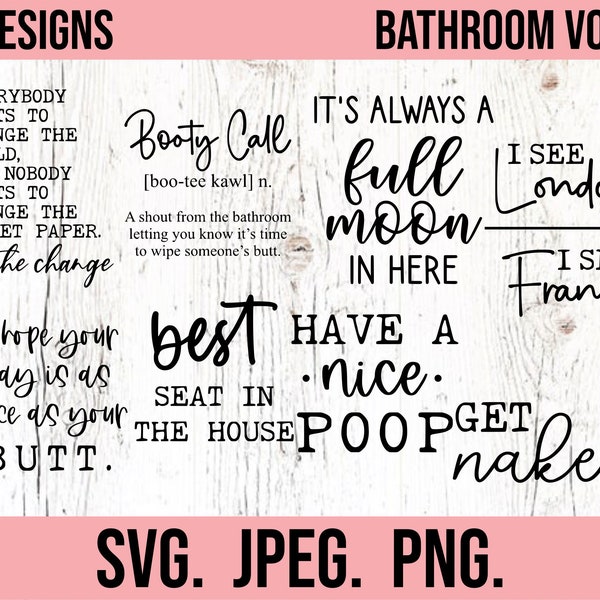 Bathroom Decor Sign Bundle SVG - DIY Bathroom Decor SVG - Bathroom svg png dfx eps - Cricut File - Instant Download - Funny Bathroom Sign