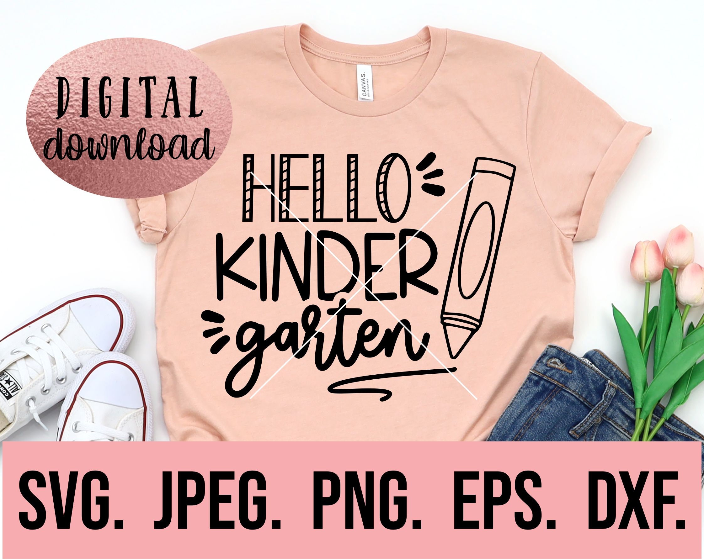 Hello Kindergarten SVG - Instant Download - Cricut Cut File - Back to ...