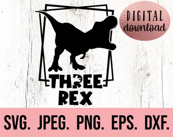 3e verjaardag SVG - ik ben drie dinosaurus SVG - shirt derde verjaardag jongen - digitale download - Three Rex svg - drie verjaardag SVG - Hear Me Rawr