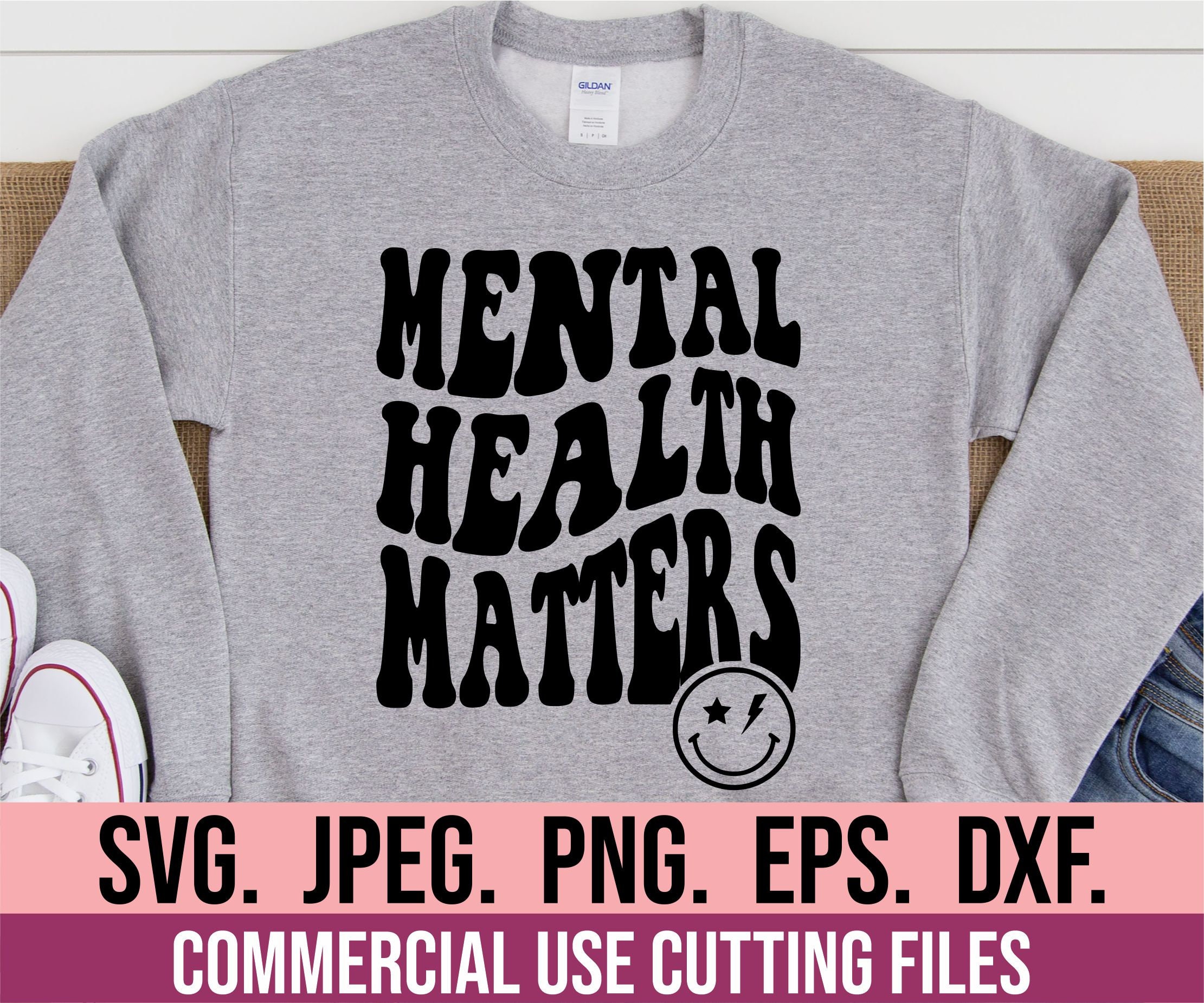 Mental Health Matters SVG - Self Love Self Care - Groovy Retro Trendy ...