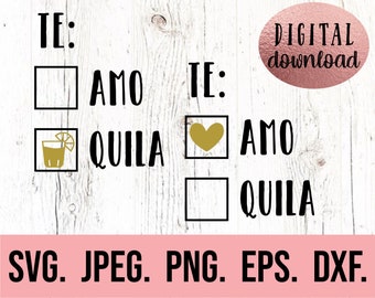 Te Amo Tequila SVG - Bride Design - Vacation Bachelorette Party Shirt SVG - Destination Wedding Cricut Cut File - Digital Download - Tequila