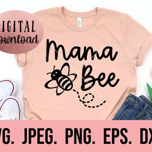 Mama Bee SVG - Birthday Bee SVG - 1st Birthday Shirt - Digital Download - Family Birthday - Bee Theme SVG - Bee Day Shirt png - Bee Clipart