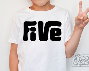 Retro 5th Birthday Boy SVG - Instant Download - png jpeg - Cricut Cut File - Fifth Birthday Boy svg - Five  Clipart - 5 Birthday Girl Design