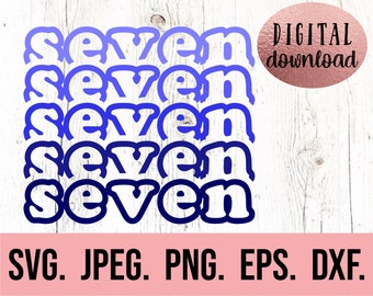 7th Birthday Boy Shirt SVG - Instant Download - png jpeg - Cricut Cut File - 7th Birthday Boy svg - Seven Birthday Clipart - 7 Silhouette