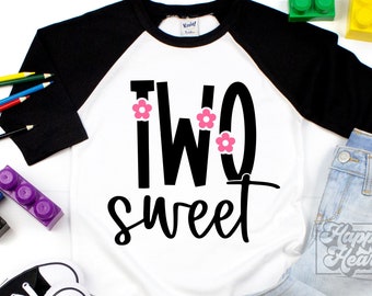 Two Sweet SVG PNG - Second Birthday Girl - Cricut Digital Download - Two Birthday Girl Design - My 2nd Birthday Girl - Little Miss Two Cute