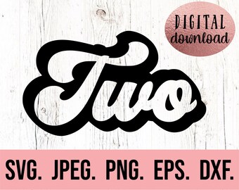 Second Birthday Boy Retro SVG - Instant Download - png jpeg - Cricut Cut File - 2nd Birthday Boy svg - Two Vintage Clipart - Silhouette