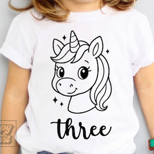 3rd Birthday Girl Unicorn SVG - Third Birthday PNG - Unicorn Birthday Girl - Digital Download - Birthday Girl Design - Cricut Cut PNG