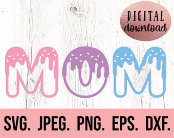 Mom Donut Birthday SVG - 1st Birthday Girl - Donut Theme Digital Download - Mom of the Birthday Girl Clipart - Family Sweet One Birthday svg