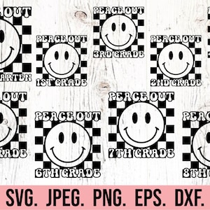 Paquete SVG del último día de clases - Paz, primer grado - Graduación maravillosa - Descarga instantánea - Archivo Cricut - Hasta luego, primer grado - Jardín de infantes