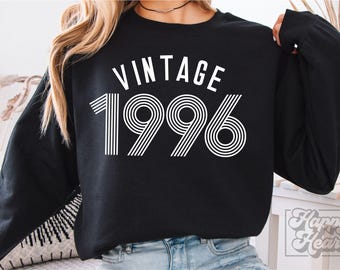 Vintage 1996 Original SVG PNG - Thirty - 30th Birthday Design - Retro Hello 30 Birthday Crew Shirt - Limited Edition - Cricut Cut File