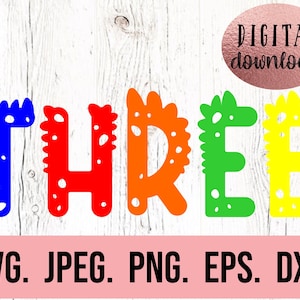 3rd Birthday SVG - I am Three Dino Theme SVG - Third Birthday Boy Shirt - Digital Download - 3 Birthday Boy - Three Birthday SVG