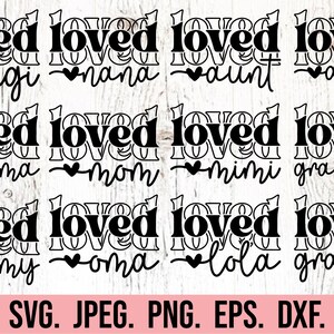Pacote SVG do Dia das Mães Amado - Download instantâneo - Arquivo Cricut Cut - Novo bebê - Pacote Blessed Nana - Pacote Família Avó - Modo Oma