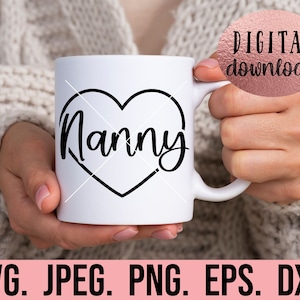 Nounou SVG - la plus aimée nounou SVG - fête des mères nounou png - téléchargement numérique - fichier de coupe Cricut - meilleure nounou jamais - bienheureuse nounou - Nana Life