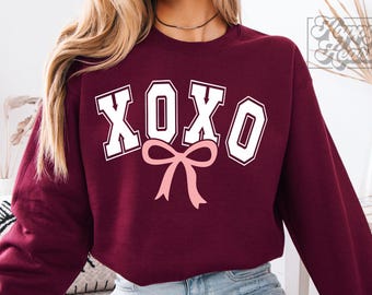 Coquette XOXO Ribbon Bow SVG PNG - Cricut Instant Download - Valentine's Day Design - Retro Heart Valentine Shirt For Girls