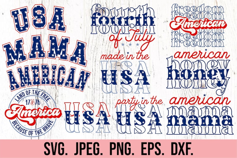 American Bundle SVG - July 4th - Fourth of July - Cricut File - Instant ...