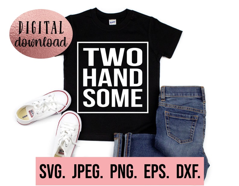 Two Handsome Boys 2nd Birthday Outfit - Black Raglan Shirt For 18-24 Months - View #4