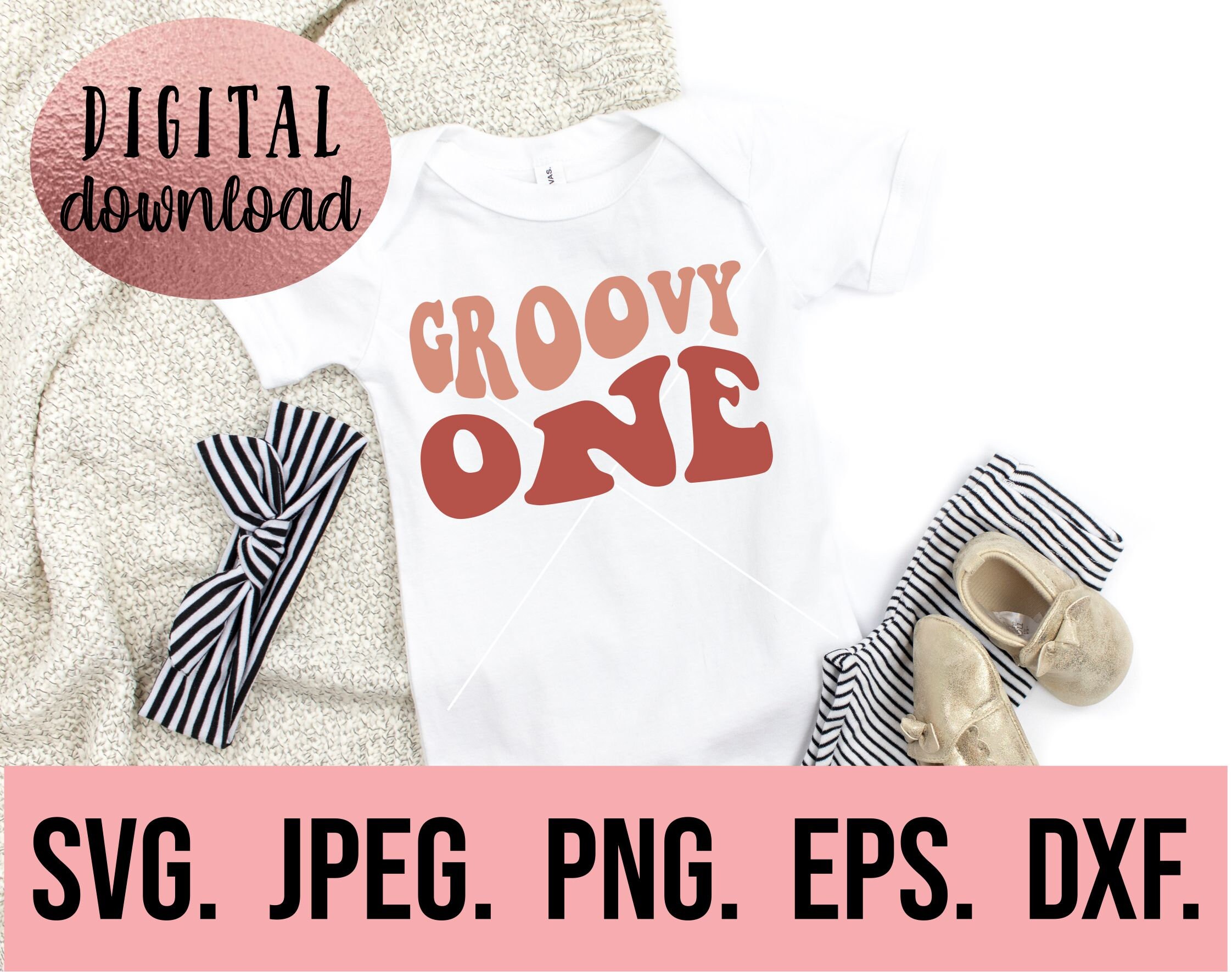 Groovy Birthday Bundle SVG - First Birthday SVG - 1st Birthday Wavy ...