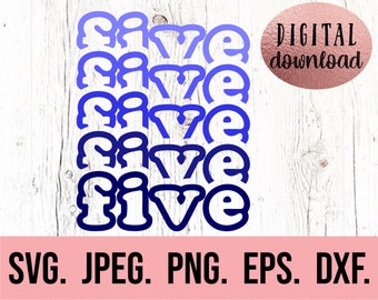 Camiseta de niño de 5.º cumpleaños SVG - Descarga instantánea - png jpeg - Archivo de corte Cricut - Niño de 5.º cumpleaños SVG - Clipart de cumpleaños de cinco capas - 5