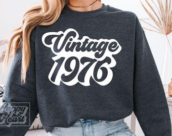 Vintage 1976 Original SVG PNG - Fifty - 50th Birthday Girl - Retro Hello 50 Birthday Crew Shirt - Limited Edition - Cricut Cut File