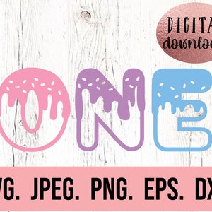 1st Birthday SVG - Donut Birthday SVG - First Birthday Girl Shirt - Donut Theme Digital Download - Birthday Clipart - Sweet One Birthday