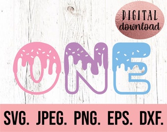 1st Birthday SVG - Donut Birthday SVG - First Birthday Girl Shirt - Donut Theme Digital Download - Birthday Clipart - Sweet One Birthday