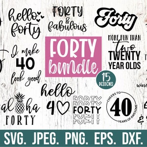 40th Birthday SVG Bundle - 40th Birthday svg - Forty SVG - Hello Forty Design - Instant Download - 40th Birthday SVG - Aloha 40 - Hello 40