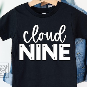 Nuage neuf SVG - neuvième anniversaire SVG - 9e anniversaire fille chemise PNG - téléchargement numérique Cricut - anniversaire fille Design - 9e anniversaire époque