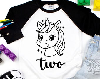 2nd Birthday Girl Unicorn SVG - Second Birthday PNG - Two Birthday Girl - Digital Download - Magical Birthday Girl Design - Cricut Cut File