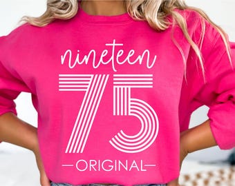 Vintage 1975 Original SVG PNG - Fifty AF svg - 50th Birthday Design - Hello Fifty - Digital Download - Cricut Cut File - Retro 50th Birthday