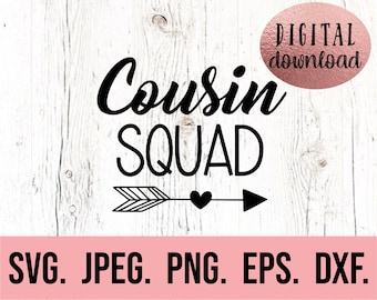 Cousin Squad SVG - Großes Cousin Shirt - New Baby SVG - Geschwister SVG - Cousin Squad Shirt Svg - Promoted to Big Cousin Tee - Cricut Datei