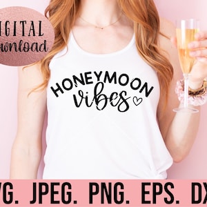 Honeymoon Vibes SVG - Bride Clipart - Miss to Mrs - Cricut Cut File - Digital Download - Just Married png - Honeymoonin' - Wedding SVG image 2