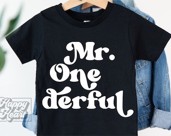 Mr Onederful SVG - First Birthday Boy SVG - 1st Birthday Shirt - Digital Download - First Birthday Design - Cricut Cut File PNG - Silhouette