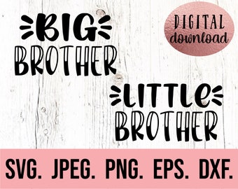 Hermano mayor, hermano pequeño SVG - Hermano mayor, hermano pequeño PNG - Bebé nuevo svg - Conjunto de hermanos svg - Archivo Cricut - Descarga instantánea - Camiseta de hermano svg