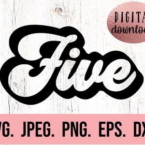 Fifth Birthday Boy Retro SVG - Instant Download - png jpeg - Cricut Cut Datei - 5th Birthday Boy svg - Fünf Vintage Clipart - 5 Silhouette