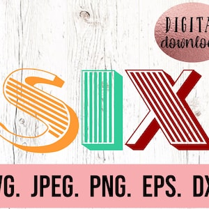 Sechster Geburtstag Shirt SVG - Sofortiger Download - png jpeg - Cricut Schnitt Datei - 6.Geburtstag Junge svg - Sechs Geburtstag Clipart - 6 Vintage Six Retro