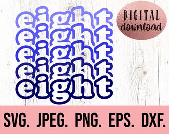 Maglietta per ragazzo di 8° compleanno SVG - Download immediato - png jpeg - File di taglio Cricut - Ragazzo di 8° compleanno SVG - Clipart di 8° compleanno - Silhouette di 8° compleanno