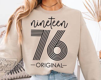 Vintage 1976 Original SVG PNG - Fifty - 50th Birthday Girl - Retro Hello 50 Birthday Shirt Design - Limited Edition - Cricut Cut File