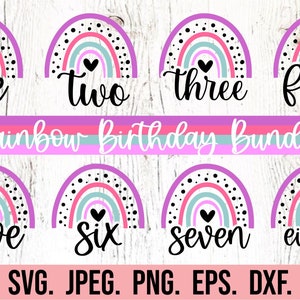 Rainbow Birthday Girl SVG Bundle - First Birthday Girl Shirt SVG - Instant Download - png jpeg - Cricut File - Birthday Girl Rainbow