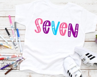 7th Birthday Girl SVG PNG - Seven SVG - Seventh Birthday Princess - Cricut Digital Download - Birthday Girl Design - Hello Seven - 7 svg