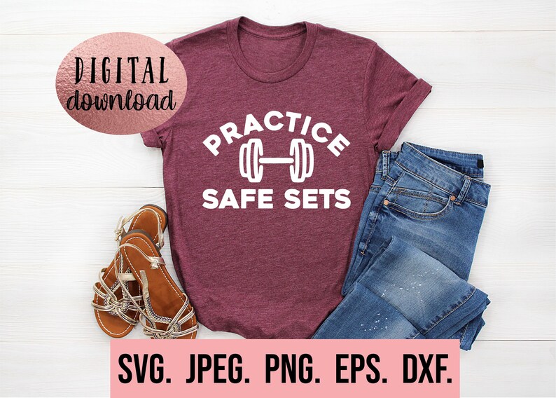 Fitness SVG-paket - direkt nedladdning - Cricut Cut-fil - Hustle For The Muscle - Drop It Lie A Squat - Gym svg - Motiverande png - träning bild 3