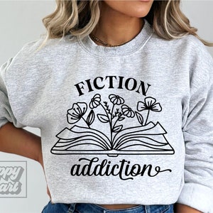 Fiction Sucht SVG PNG - In meiner Bücherzeit - Nur noch ein Kapitel - Blumenbuch-Liebhaber Geschenk - Lese Buchtrovert Ära - Lustiges Buch Zitat