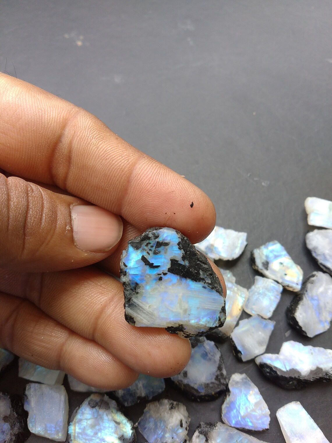 Natural Blue Moonstone Raw Gemstone for Jewelry Making Etsy