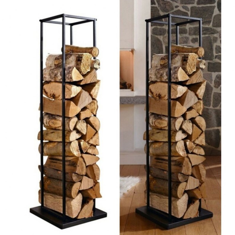 Firewood Holder Metal Firewood Rack Indoor Outdoor Etsy