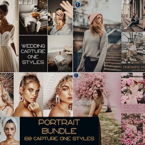 60 Portrait Capture One Styles Bundle • JPEG Vintage Presets • Portrait Styles • Dark Presets • Wedding Presets • Earth Tones Style • Warm
