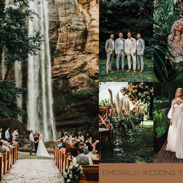 15 Emerald Wedding Tones Lightroom Mobile & Desktop Presets • Boho Presets • Instagram Blogger •  Wedding Presets for Couple Photography