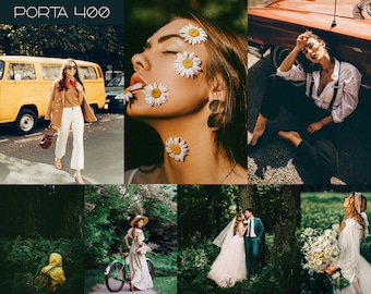 15 Kodak Portra 400 Lightroom Mobile & Desktop Presets | Wedding Portrait Warm Travel Grainy Vintage